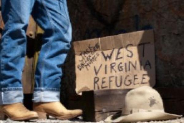 West Virginia Refugee LP cover by artist Jack Ballengee Morris