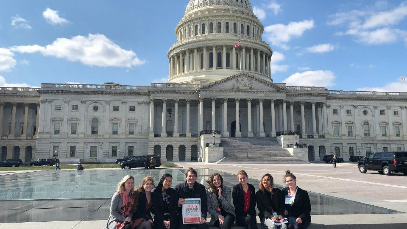 AAEP students outside the Capitol Building in Washington, DC for Arts Advocacy Day 2018