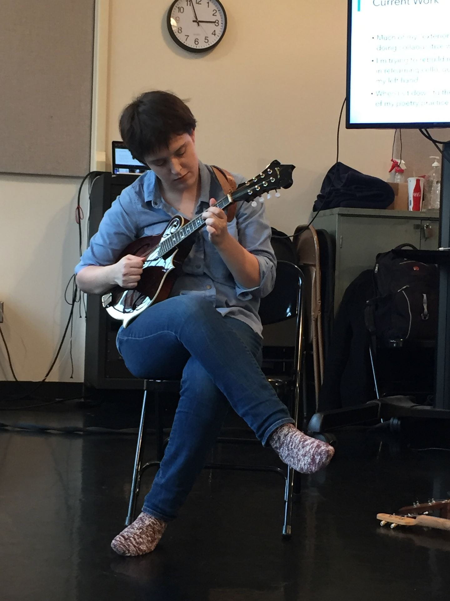 student with guitar