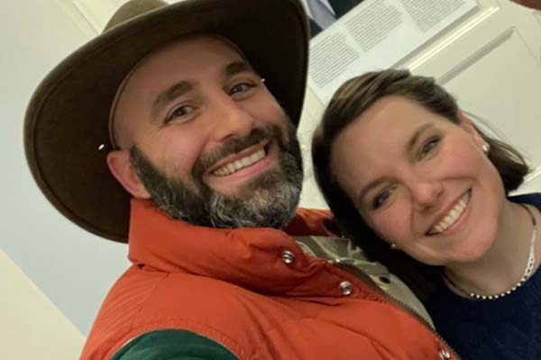 Coyote Peterson and Rachel Skaggs pose for a selfie.