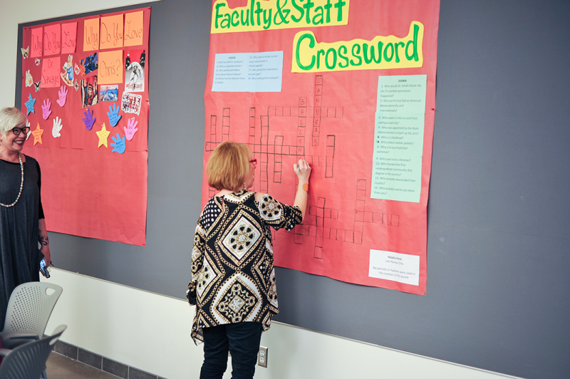 Drs. Smith-Shank and Ballengee Morris fill in the Arts Priori faculty and staff crossword