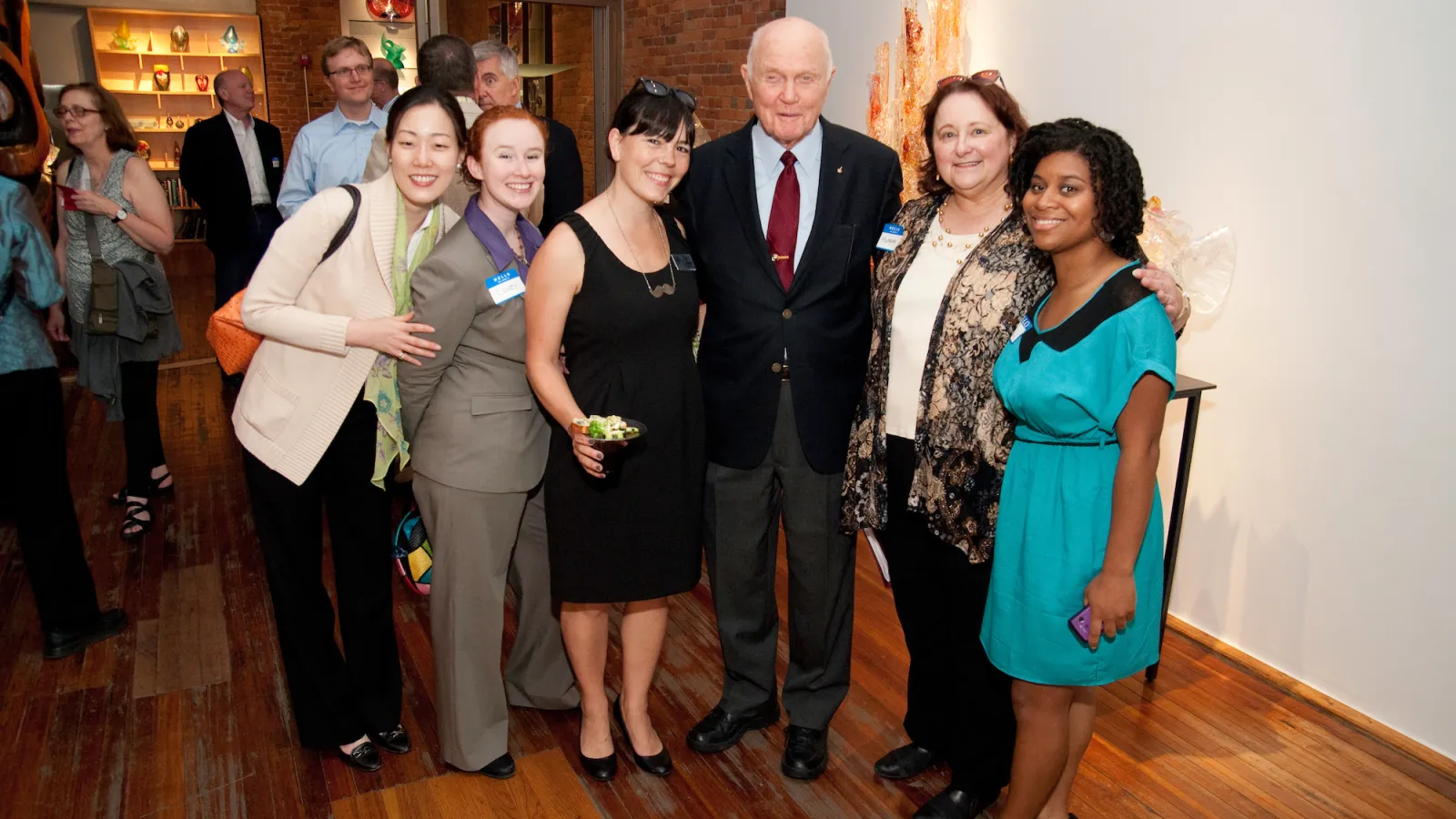 Former astronaut and senator John Glenn mingles with Barnett students