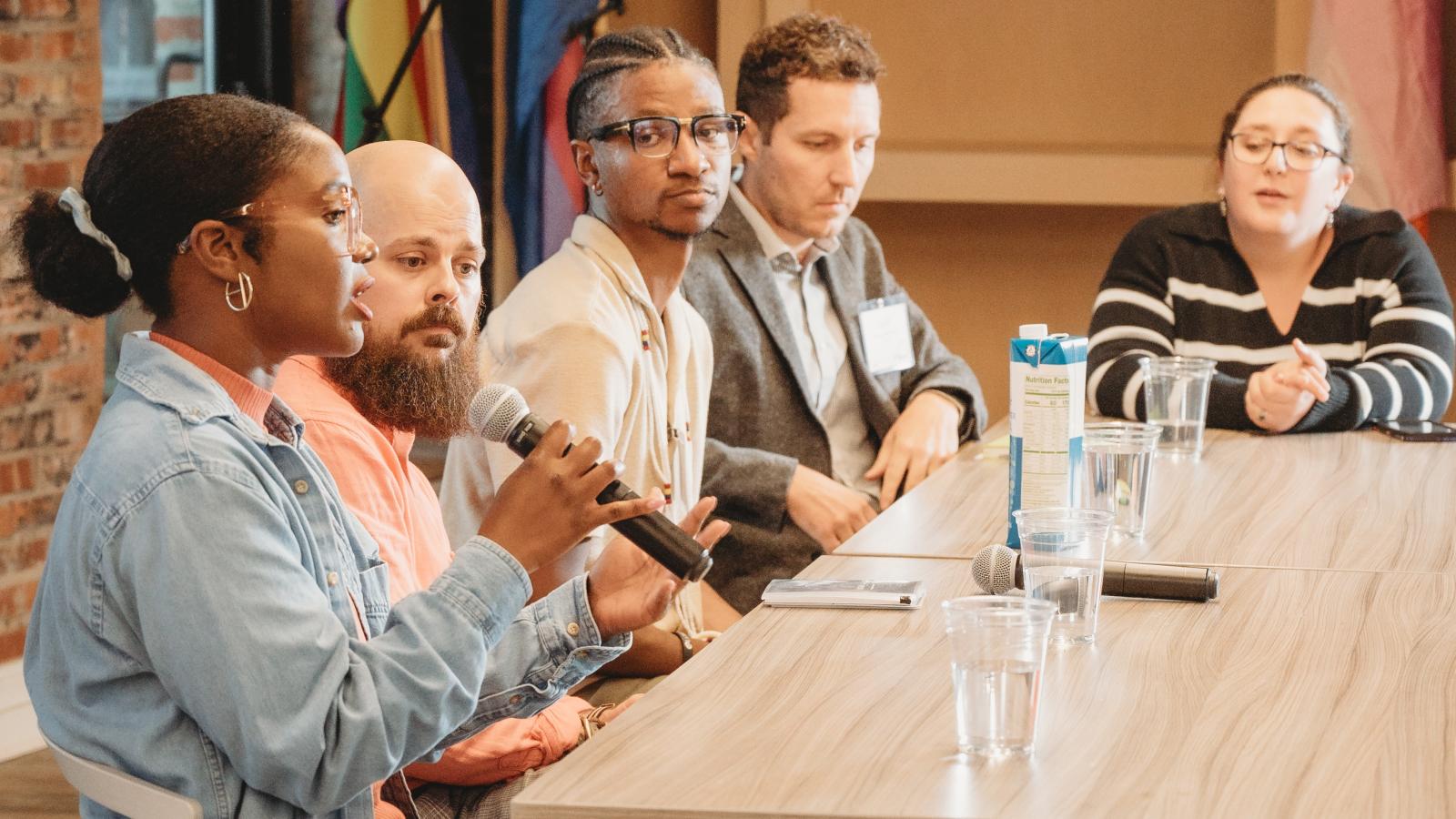 Speakers during a panel discussion