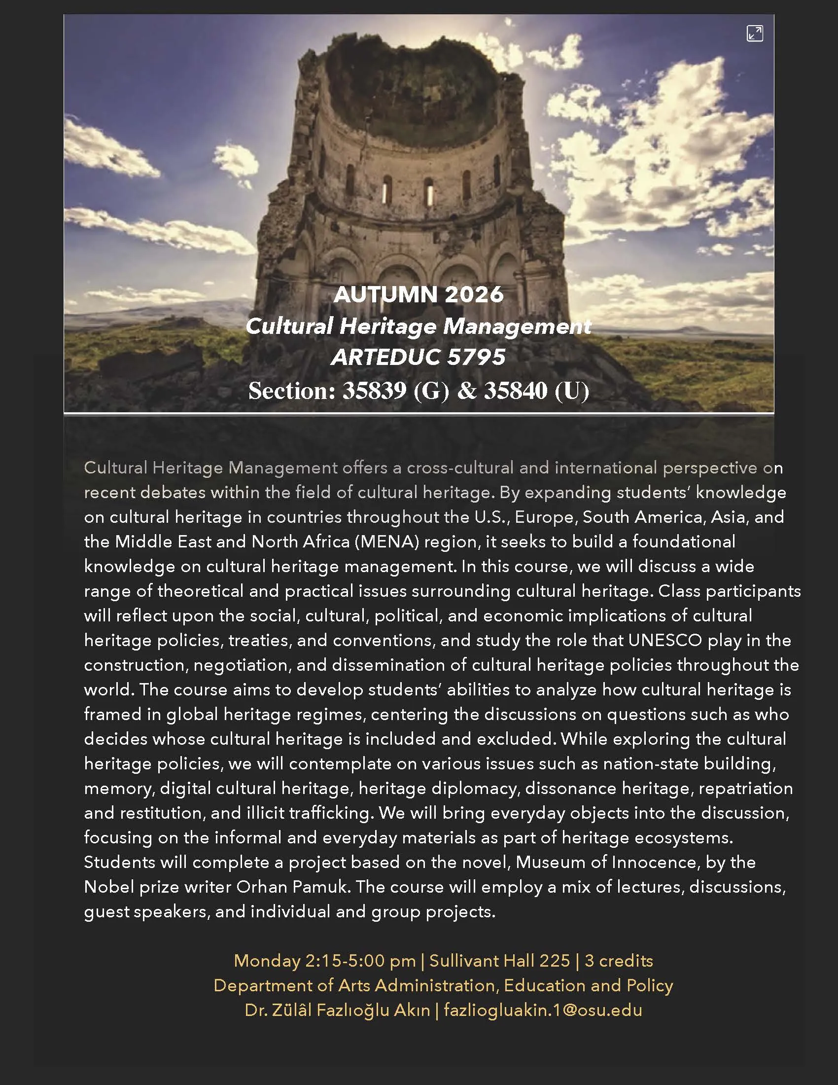 Cultural Heritage course information