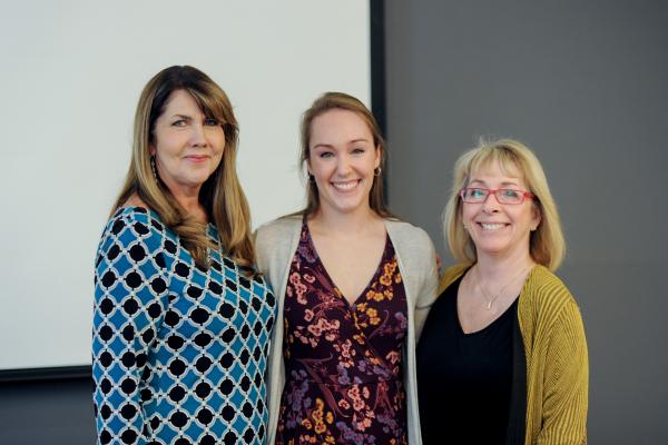 Elle Pierman (centered) pictured with course supervisors Dr. Shari Savage (left) and Dr. Christine Ballengee Morris (right)