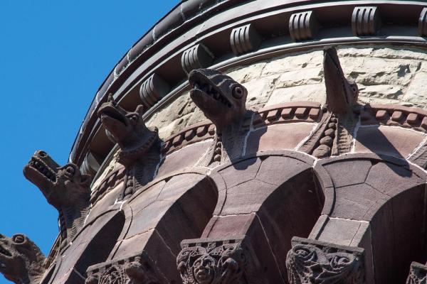 Detail of Orton Hall tower