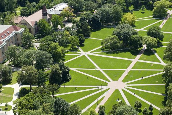 Aerial view of Ohio State Oval