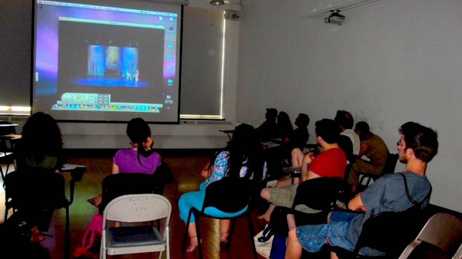 Audience at a video installation
