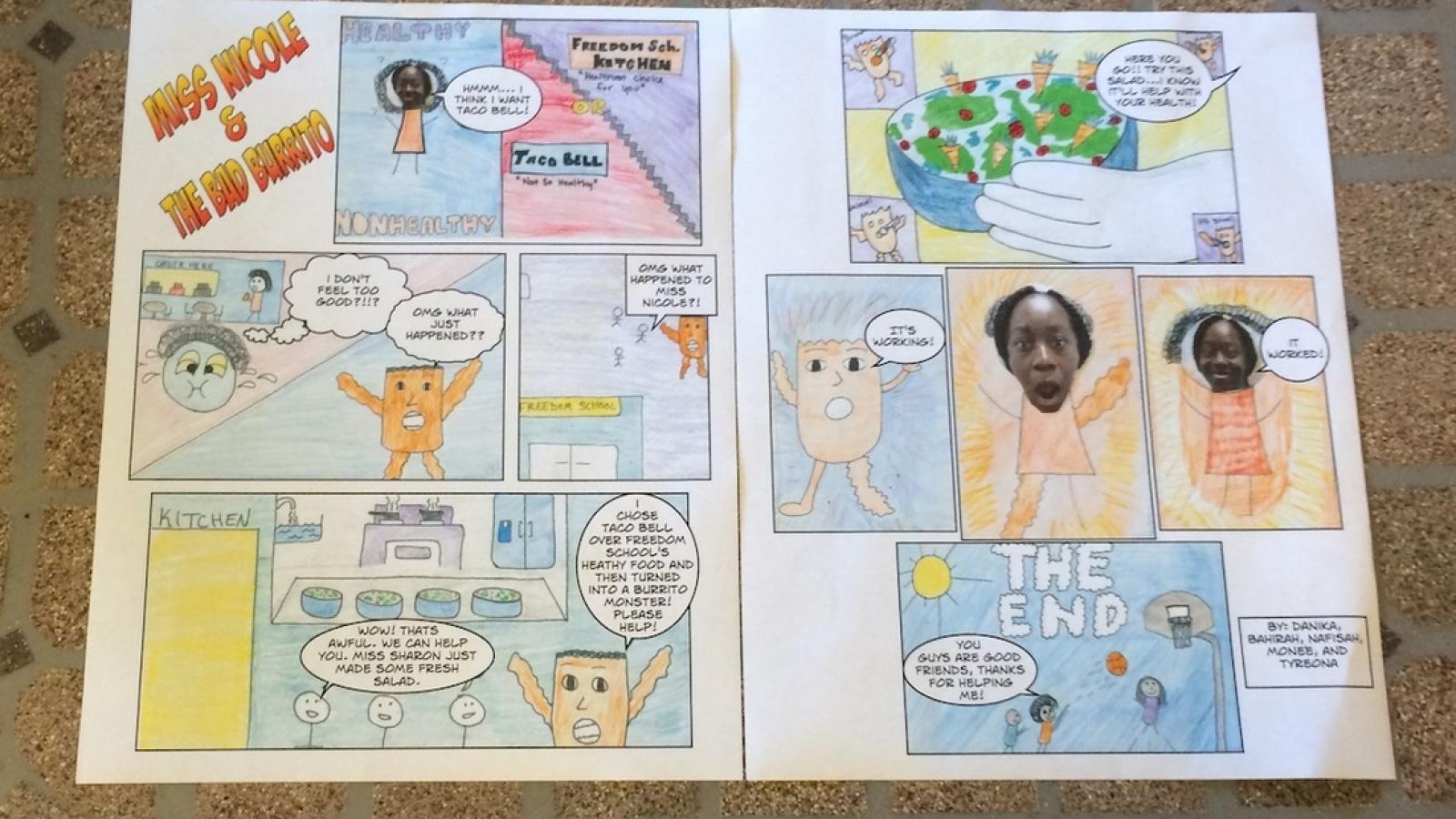 One Freedom School student's completed creative comic project